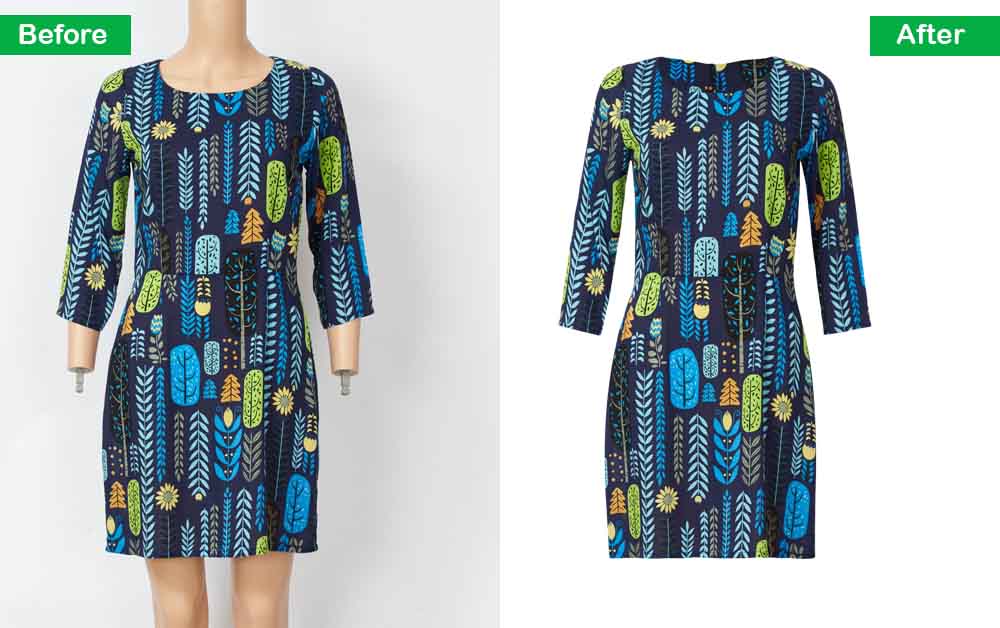 E-commerce Photo Editing Service featuring the ghost mannequin effect to showcase clothing and accessories with a 3D appearance